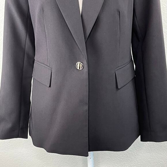 Elie Tahari Black Single Breasted One Button Peak Lapel Blazer Jacket NWT Size 4 - Picture 5 of 14